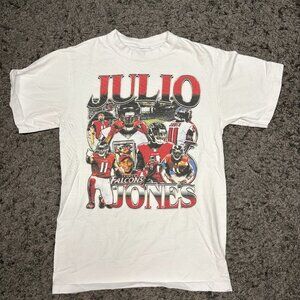 Vintage Julio Jones NFL Atlanta Falcons Graphic Club White T-Shirt Size Medium